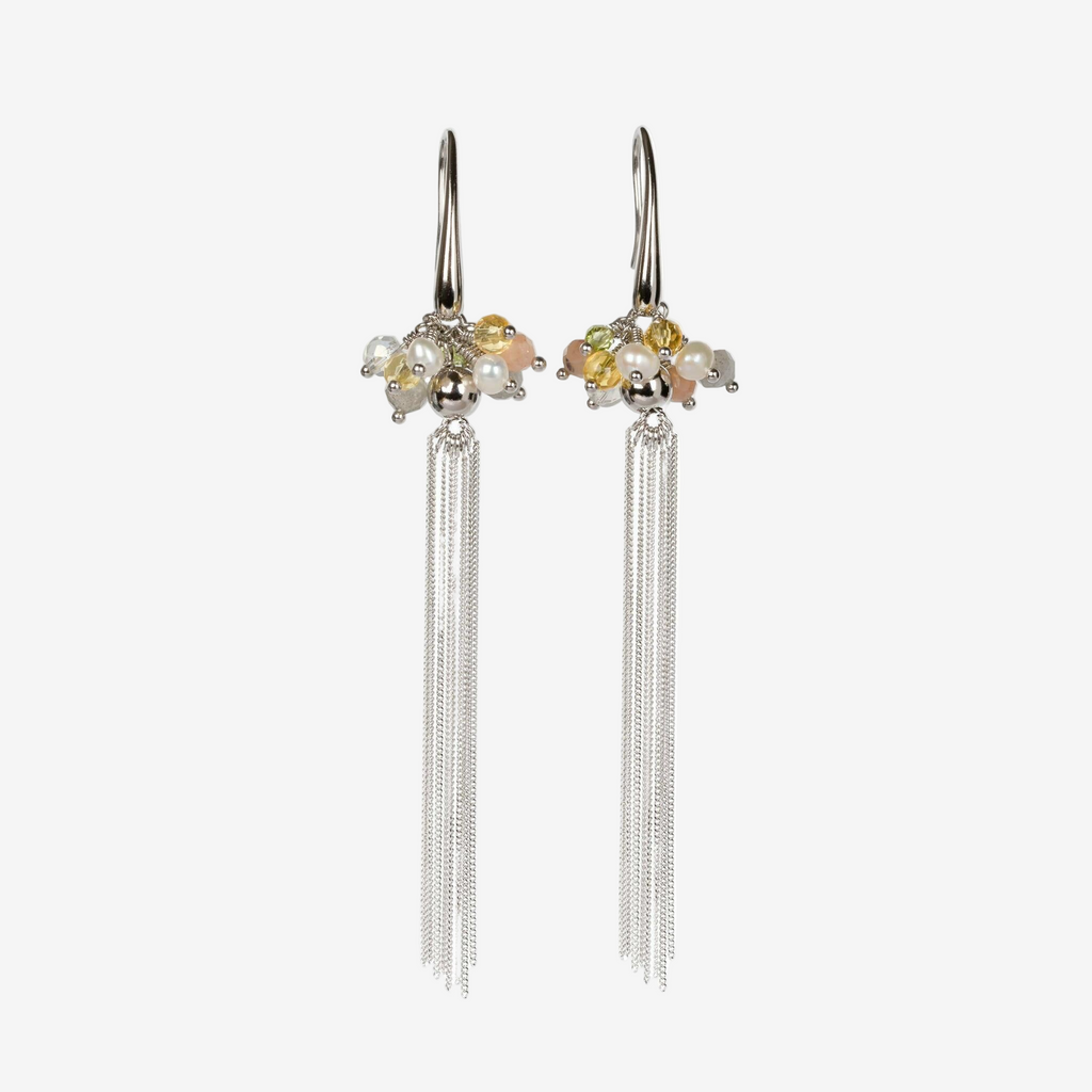 Kolczyki Cherie z kolorowym chwostem – Różowe złoto i srebro