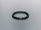 Lava Bracelet with 6mm Tiger Eye for Men