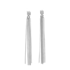 Solid C-Tassel Earrings - Rose Gold and Silver
